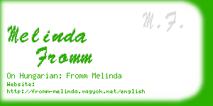 melinda fromm business card
